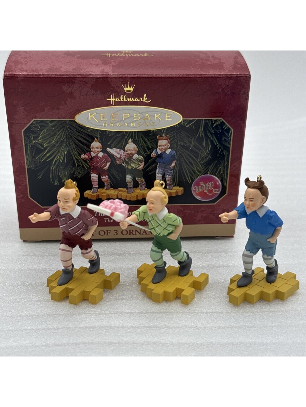 1998 Hallmark Keepsake Wizard of Oz The Lollipop Guild Set of 3 Ornaments NIB